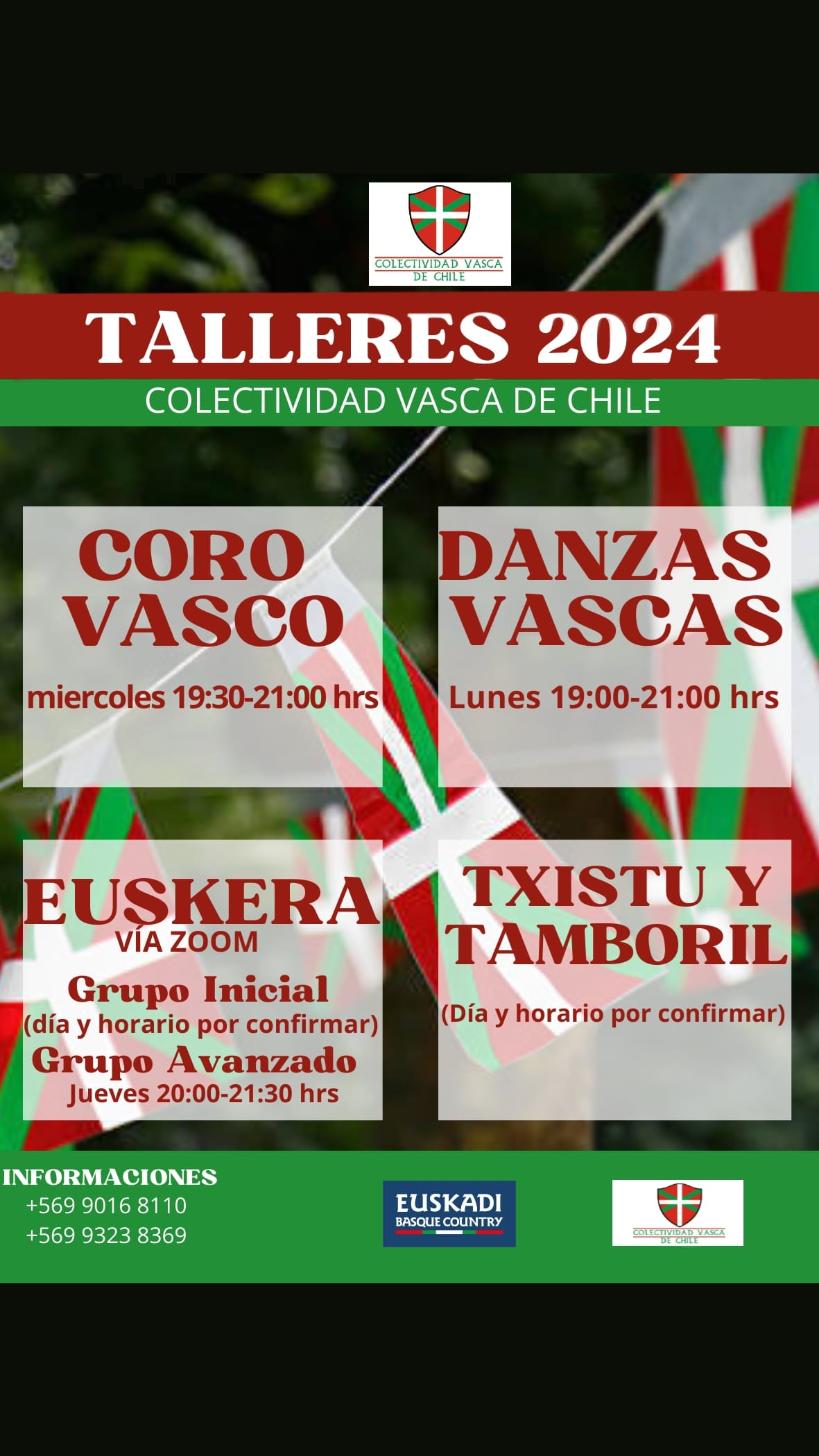 Horarios de talleres 2024